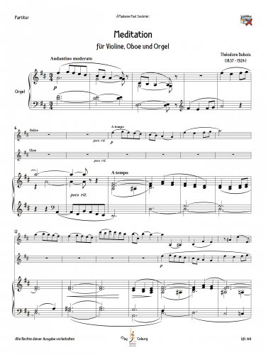 Dubois, Théodore- Meditation für Violine, Oboe und Orgel
