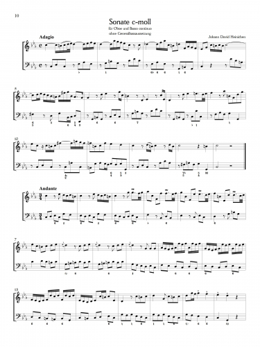 Heinichen, Johann David - Sonate c-moll für Oboe und Generalbaß
