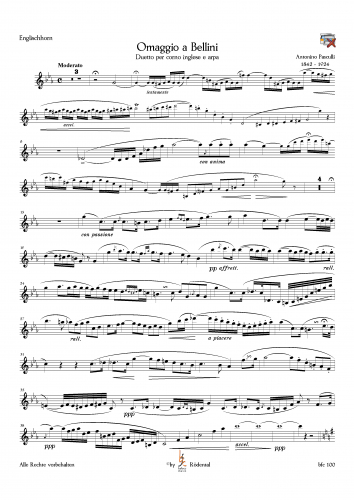 Pasculli, Antonio - Omaggio a Bellini für Englisch Horn und Harfe