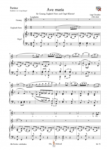 Cherubini, Luigi - Ave Maria für Englisch Horn, Sopran und Klavier