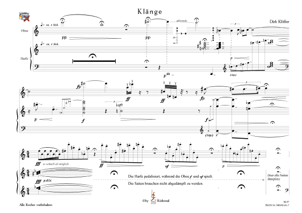 Klöffer, Dirk - Klänge für Oboe und Harfe