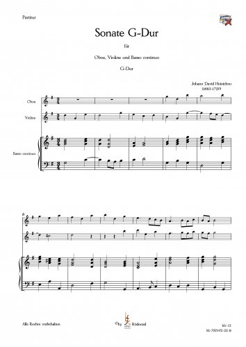 Heinichen, Johann David - Triosonate G-Dur für Oboe, Violine und Generalbaß