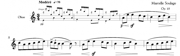 Soulage, Marcelle  - Pastorale für Oboe und Harfe