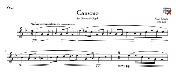 Reger, Max - "Canzone" für Oboe und Orgel