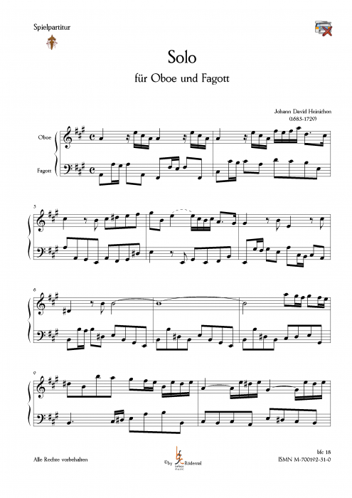 Heinichen, Johann David - Duo für Oboe (d' amore) und Fagott
