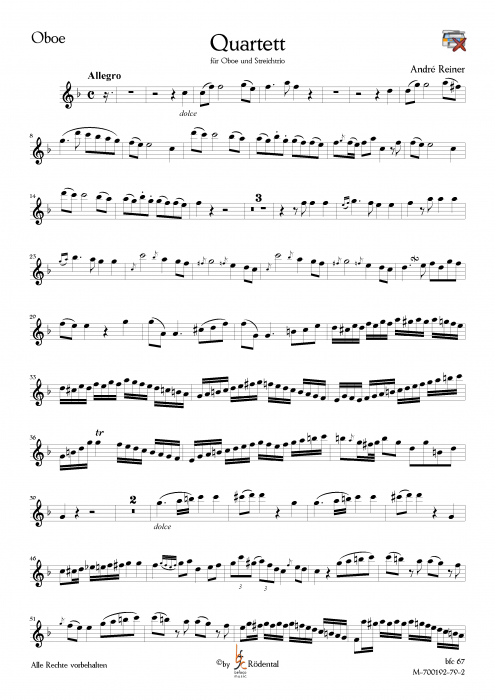 Reiner, André - Quartett für Oboe und Streichtrio
