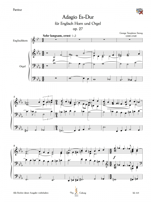 Templeton Strong, George - Adagio für EH und Orgel